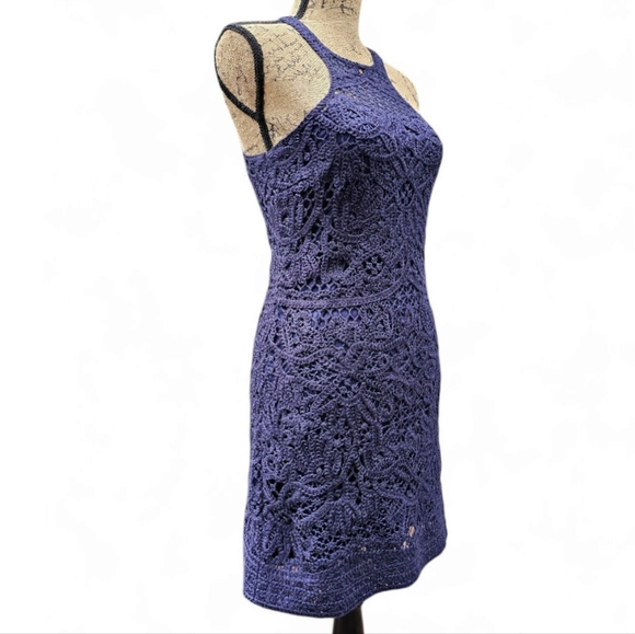 Lilly Pulitzer Jamie Midnight Blue Chrochet Mini Dress, Size S - Picture 4 of 7